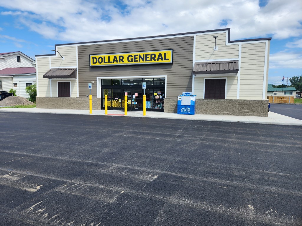 Completed commercial paving and storefront