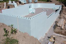 Finished basement foundation before framing