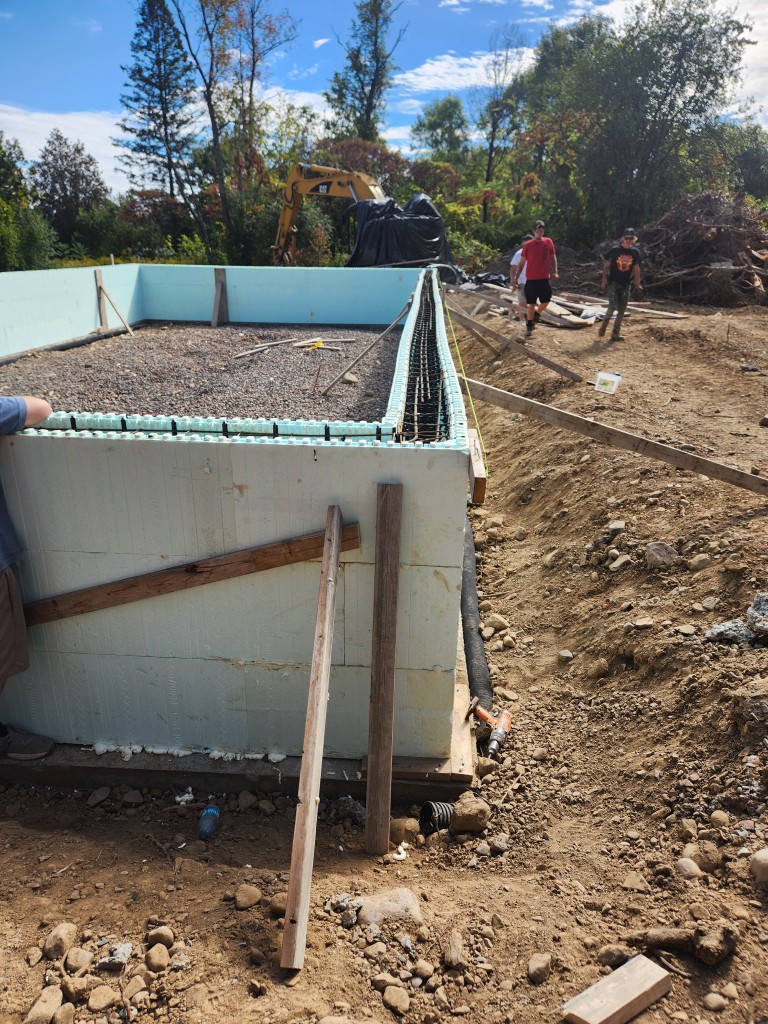Owner overseeing ICF foundation construction